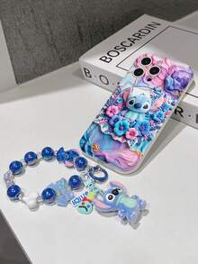 Disney Lilo & Stitch Phone Case With Stitch Charm And Stitch Lanyard - Cute Stitch Protective Case With Floral Frame And Pastel Background Design, Equipped With Delicate Stitch Decorative Lanyard And Beaded Bracelet For Easy Carrying, Compatible With IPhone 17, 16, 15, 14, 13, 12, 11 Pro Series, Ideal For Birthdays, Holidays, Anniversaries, Graduation Gifts, Or Any Special Occasion To Surprise Family, Friends, Classmates, And Loved Ones. - trắng - Xem 7