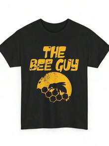 Women's T-Shirt. Pure Cotton T-Shirt, 180 G/M², Printed With A Vintage Design For Bee Lovers, Beekeeping Enthusiasts, And Beekeepers. Breathable Cotton Fabric, Comfortable And Soft, Knit Texture, Durable And Easy To Machine Clean. Perfect For Beekeepers. Comfortable And Lightweight. - 黑色 - 查看 10