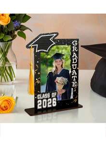 2026 Graduation Decor - Vertical Desktop Wooden Photo Frame With Inspiring Quote, Suitable For Graduation Photo Display, Great For Graduation Party Decoration And Commemorative Gift, Home Decor - Multicolor - View 3