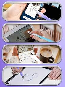 Dual-Tip Touch Pen - Gradient Color, Suitable For Smartphones & Tablets, Built-In Stand, Great For Artists And Creative Professionals - Multicolor - View 3