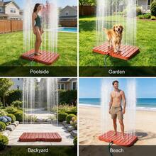 Outdoor Shower With Adjustable Height & Foot-Activated Flow Control Multi-Functional Garden Pool Shower, Non-Slip Portable Design For Adults, Pets Ideal For Camping, Backyard & Summer Water Play - A - View 6