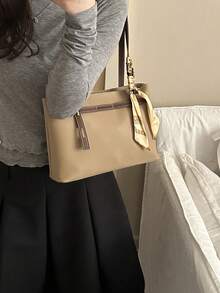 New Arrival Luxury Graphic Pattern Versatile Women Shoulder Tote Bag - Khaki - View 5