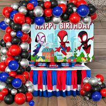 1pcs M Arvel S Pider-Man Happy Birthday Backdrop, Superhero Theme Party Decorations For Boys, City Buildings Photography Background For Cake Table, Iconic Spidey Wall Decor For Outdoor And Indoor Celebration, Creative Birthday Banner For Fans And Comic Lovers, Epic Hero Action Theme Party Supplies - Nhiều màu-A - Xem 1