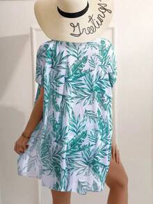 Swim Lushoire Tankini con estampado de plantas - Verde - Ver 8