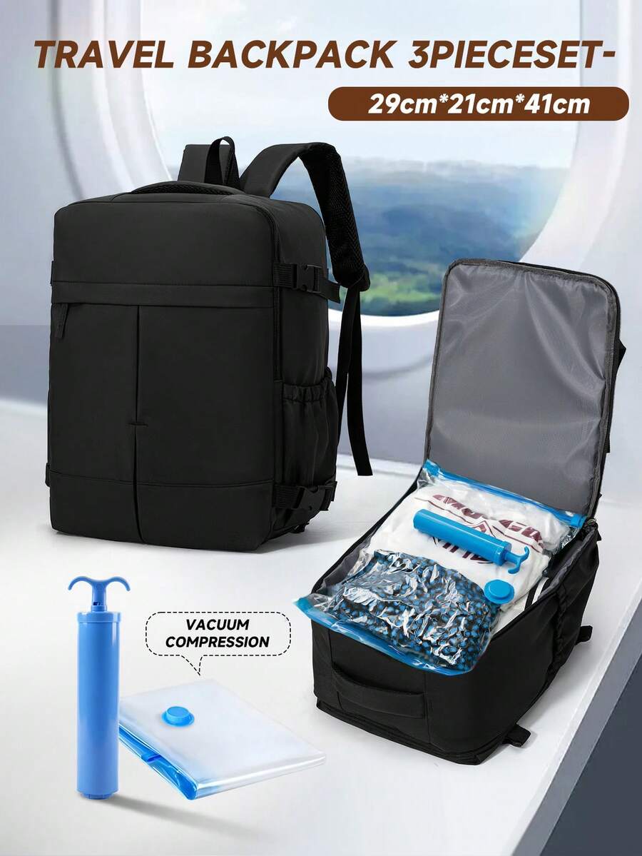 myco bags 真空壓縮後背包，航空機艙行李袋，飛機後背包，適用於 Ryanair & Wizz Air 40x30x20CM，輕量女款旅行後背包，2026 新款極簡學生後背包，男款大容量旅行袋，開學禮物
