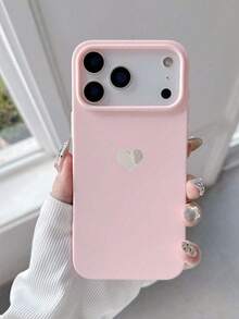 Sweet Pink Matte Phone Case, Minimalist Heart Design With Full Camera Protection Compatible With Apple 17 Pro Max, 17/16/15/14/13/12/11 - Pink - View 3