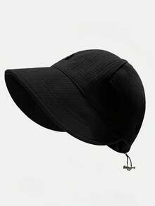 1pc Women's Foldable Sun Hat, Minimalist Design Sun Hat, Wide Brim Beach Hat, Waffle Texture Versatile Sun Hat For Women, Suitable For Beach Vacation, Outdoor Travel, Great Gift For Family And Friends - A - View 5