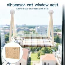 RUSHICHONGWU Hamaca de ventana para gatos con ventosa de alta resistencia, estante de baño de sol grueso y cómodo, diseño ahorra espacio adecuado para gatos, conejos, hámsteres y otras mascotas pequeñas - Plaza Nube de Luz - Ver 3