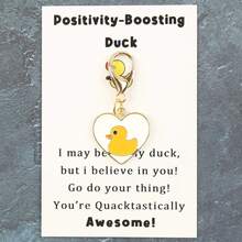 1pc/2pcs Positivity-Boosting Duck Enamel Keychain | "You're Quacktastically Awesome" Gift - Multicolor - View 4