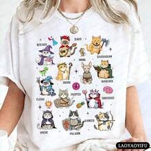 Fun And  Carl From Dungeon Crawler T-Shirt, New Achievement Tee, Princess Donut M1ongo, Cotton Tops With Literary Graphics, Gift For Science Fiction Readers, 220g, Pure Cotton Short-Sleeve T-Shirt For Men And Women, Thick Fabric, Wrinkle-Resistant And Not Easily Deformed. Simple And Versatile Style, Lightweight And Breathable, Perfect For Going To Work, Traveling, Camping, Shopping And Everyday Leisure Time. - 白色 - 查看 1
