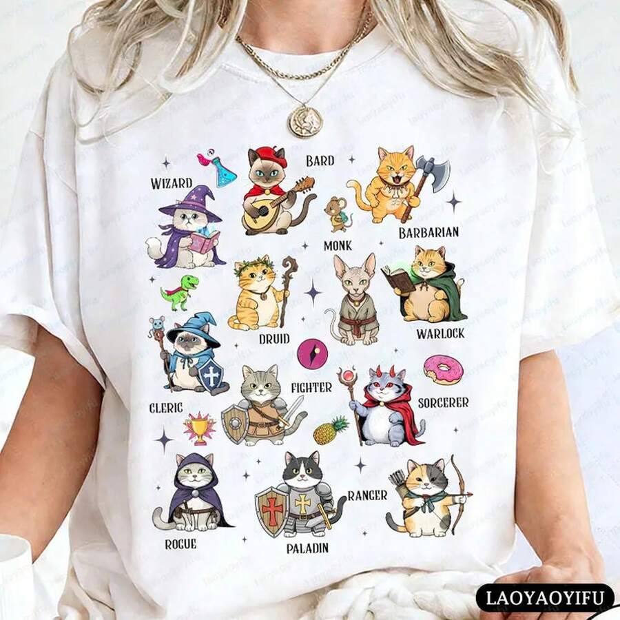 Fun And Carl From Dungeon Crawler T-Shirt, New Achievement Tee, Princess Donut M1ongo, Cotton Tops With Literary Graphics, Gift For Science Fiction Readers, 220g, Pure Cotton Short-Sleeve T-Shirt For Men And Women, Thick Fabric, Wrinkle-Resistant And Not Easily Deformed. Simple And Versatile Style, Lightweight And Breathable, Perfect For Going To Work, Traveling, Camping, Shopping And Everyday Leisure Time. - 白色 - 查看 1