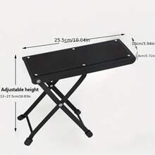 4-Level Folding Guitar Foot Pedal, Sturdy Metal Footrest, Non-Slip Footboard, No Need To Bend Or Stretch. Suitable For Instrument Performance, Guitar Playing, Home Placement - Black - View 5