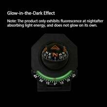 1pc High Precision Compass Ball, Automotive Interior Luminous Inclinometer Multi-Function Compass, Self-Adhesive Foldable Car Compass With Luminous Inclinometer, High Accuracy Azimuth Measurement, Suitable For Trucks, RVs, ATVs, Off-Road Vehicles, Etc. - A - View 2