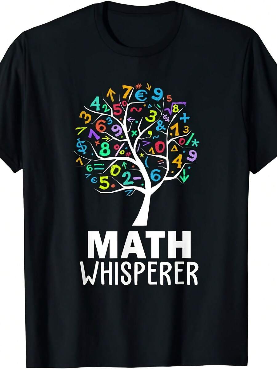 Camiseta Math Whisperer, Divertido Regalo para Maestros de Matemáticas para Hombres y Mujeres - Camiseta Unisex Retro de Algodón Puro de 220 g/m² con Ecuaciones Matemáticas, Ropa Casual para Educadores, para Todo el Año - Negro - Ver 1