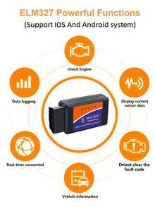 Escáner OBD2 Inalámbrico - Diagnóstico Completo del Sistema, Prueba de Emisiones y Monitoreo de Datos en Tiempo Real para Sistemas Android e iOS, Herramienta de Diagnóstico de Vehículos con Interfaz OBD-II sin Batería, Compatible con la Mayoría de Modelos de Automóviles, Aplicación Gratuita y Soporte 24/7, Regalo Perfecto para el Día de la Madre - Negro - Ver 5