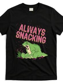 Una camiseta de manga corta para mujer, moderna, a la moda, retro, holgada, suave y cómoda, adecuada para actividades al aire libre en primavera y verano. <Landwench> Camiseta Spike Loves Snacks LBT6782300, imagen del producto en negro. Camiseta cómoda y holgada, perfecta para viajes y vacaciones. Unisex.blusas para mujer,blusas casuales para dama,tops,, mujer premium,y2k,playeras de mujer curvy,ofertas y liquidaciones ropa mujer,playeras deportivas para mujer,,playeras de hombre, mujer,blusas>elegante WQIR - Negro - Ver 1