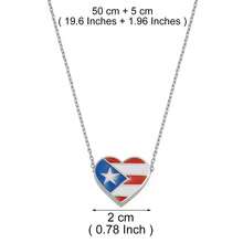 1Piece Heart Circular Puerto Rico Flag PR Pendant Necklaces Stainless Steel Jewelry - Multicolor - View 13