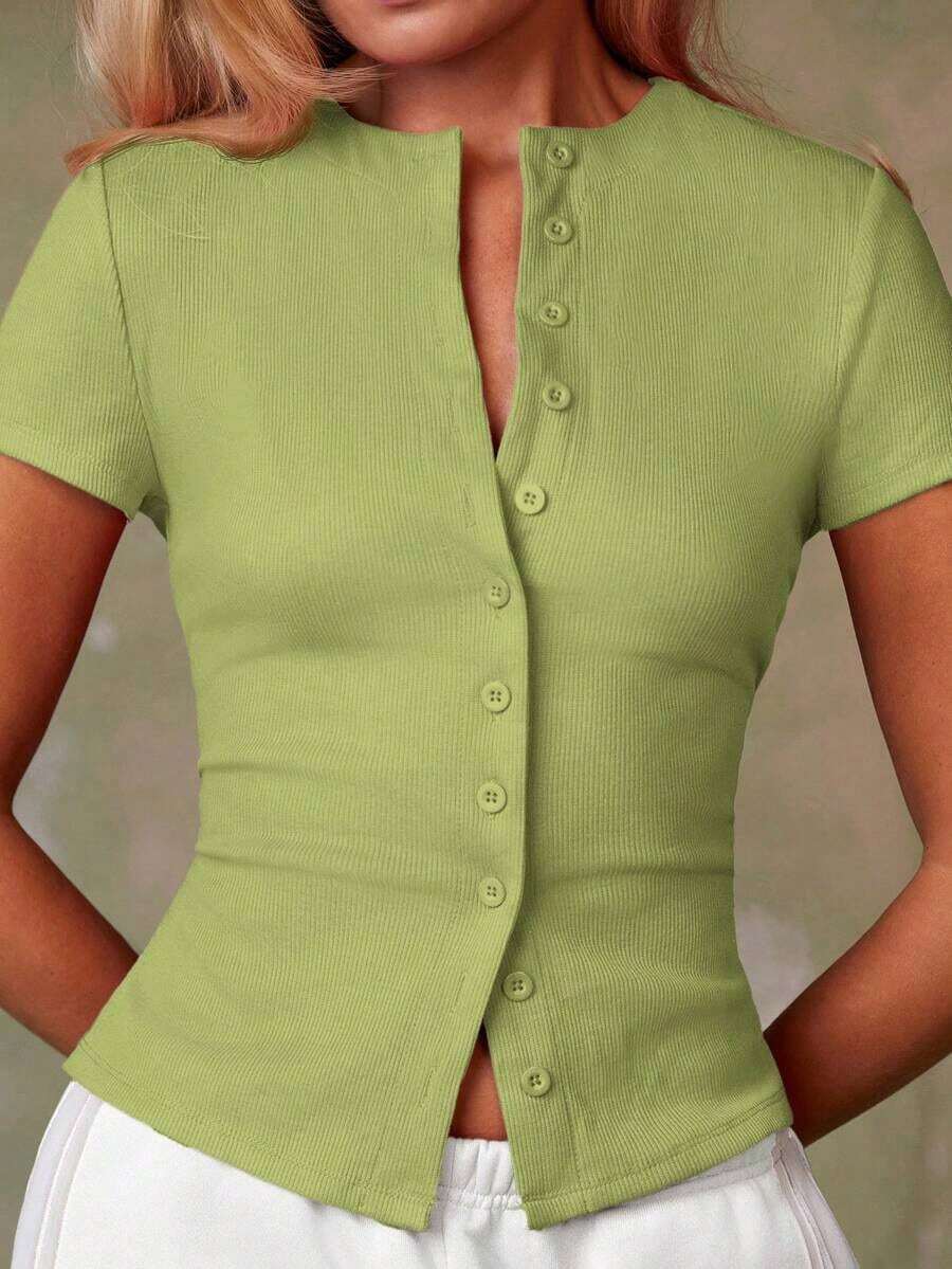 Cárdigan rojo casual para mujer - Verde - Ver 1