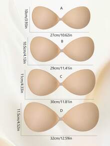 Reggiseno adesivo nude push-up senza spalline e senza schienale, con supporto laterale del seno, invisibile e senza cuciture, per abiti da matrimonio e da festa, coppe A-D - Multicolore - Visualizzare 6