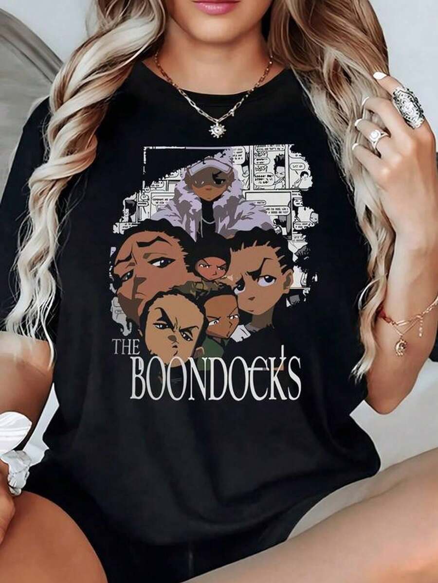 Gráficos que representan una crítica social y cultural urbana con personajes expresivos del arte callejero que muestran fuerza y reflexión camiseta para mujer 100% algodón suave y cómoda