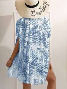 Swim Lushoire Tankini con estampado de plantas - Celeste - Ver 4