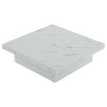 Modern White Square Coffee Table With Marble Look, 90 X 90 X 25 Cm – Four Drawers, Sliding Top, Load Capacity Up To 30 Kg. - White - View 8
