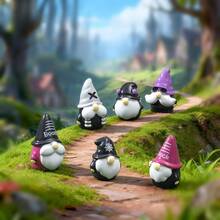 Cute And Adorable Wizard Gnome Miniature Model, Whimsical Style, Suitable For Micro Landscape Glass Containers, Magical Forest Path Scene Decoration, Decorative Crafts - 6 Items - View 12
