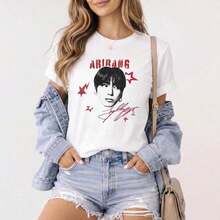 J-Hope Arirang ,  World Tour 2026, Merch T-Shirt, Bangtan 2026 Merch, BTTS Concert, P Army, Gift, Unisex T-Shirt, Unisex Urban Vintage Style, Loose Fit Short Sleeve Cotton T-Shirt With Round Neck, Blouses For Women. Casual Blouses For Ladies. - 白色 4 - 查看 7