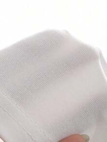 Camiseta sencilla de mujer con cuello redondo y manga corta con estampado de cerezas, casual para uso diario, tops holgados y lindos con estampados, camisetas gráficas de estilo Y2K - Blanco - Ver 2