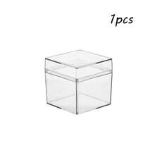 20 piezas Cajas de regalo con tapa transparente, cajas de embalaje de regalo a juego vacías, cajas cuadradas de almacenamiento y exhibición de joyas, cajas de almacenamiento de joyas multifuncionales adecuadas para accesorios, alimentos y dulces para exhibición en el hogar - 5*5*5 cm - Ver 7