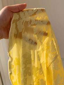 Minifalda acampanada fruncida con estampado de lunares para el verano - Amarillo 2 - Ver 7