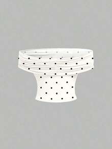 Camiseta de tirantes casual y minimalista con estampado de lunares negros para mujer - Multicolor 2 - Ver 7