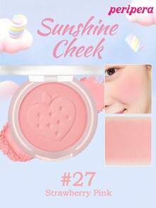 K-Beauty Peripera 单色粉状腮红盘，哑光粉状腮红，细腻粉质腮红，不结块，持久妆效，多功能彩妆盘，裸妆，面部彩妆，韩妆，韩国彩妆，4.2克 - #27 Strawberry Pink - 查看 2