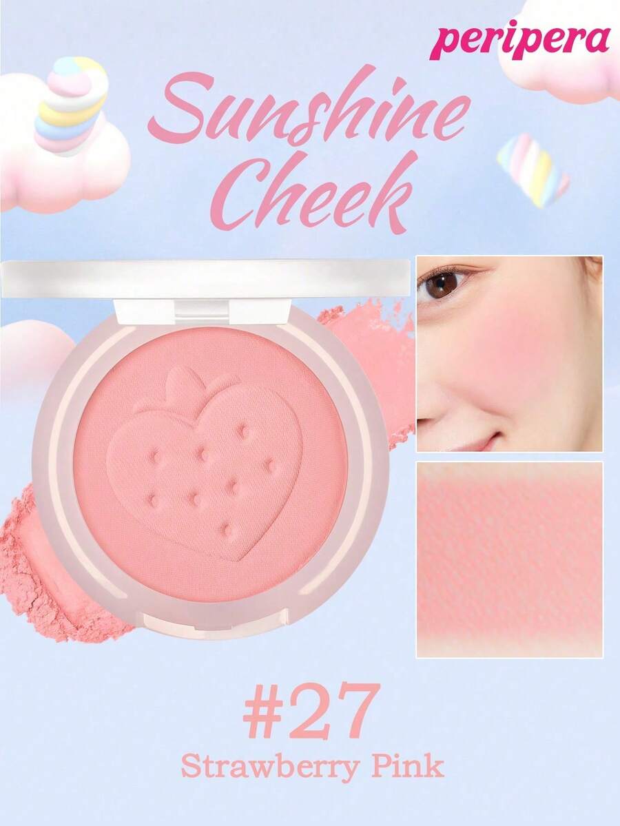 K-Beauty Peripera 单色粉状腮红盘，哑光粉状腮红，细腻粉质腮红，不结块，持久妆效，多功能彩妆盘，裸妆，面部彩妆，韩妆，韩国彩妆，4.2克