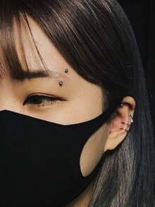 1 chiếc khuyên rốn/lông mày/môi/lưỡi bằng thép titan không gây dị ứng, cỡ 16G, kiểu dáng Punk Châu Âu và Mỹ, trang sức xỏ khuyên unisex cho rốn, ngón tay, xương quai xanh, sụn tai, núm vú. - Khuyên lông mày hai đầu bi - Xem 11