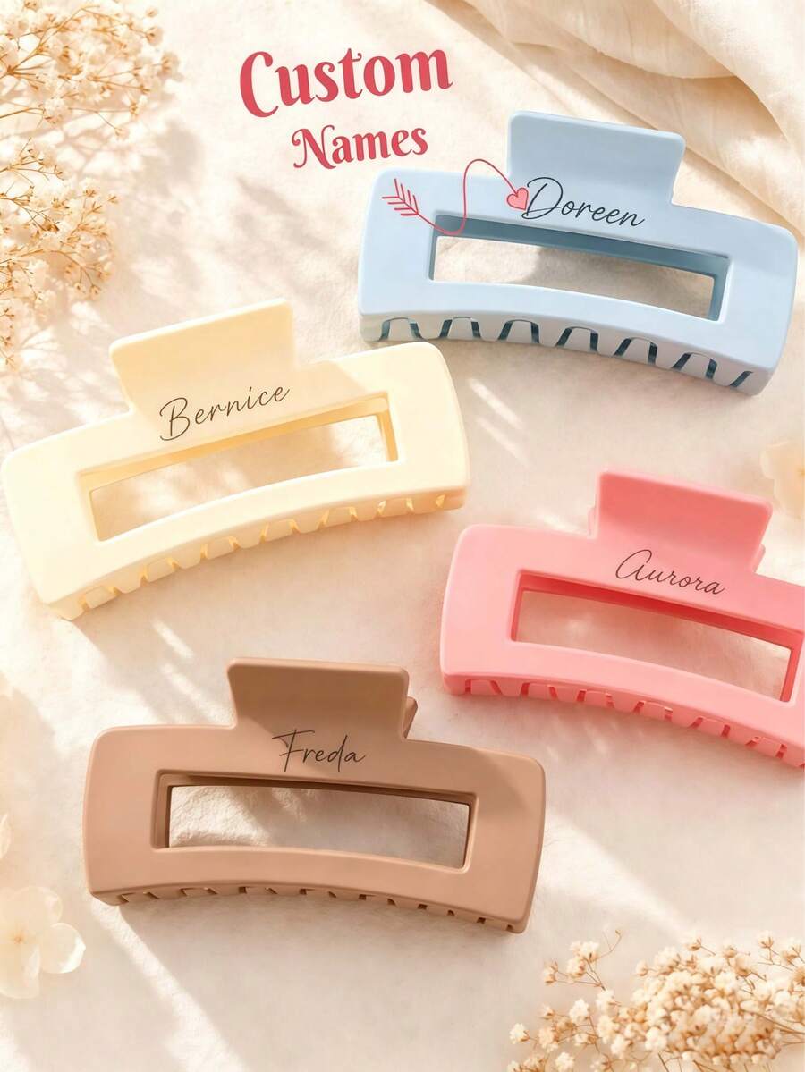 Custom Engraved Name Hair Clip, Personalized Hair Accessory, Perfect For Graduation Gift, Bridesmaid Gift, Teacher's Day Gift And Mother's Day Gift - Multicolor - View 1
