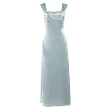 Nueva Llegada Vestido Largo Sin Tirantes Escote Corazón Espalda Descubierta con Pedrería - Azul - Ver 8