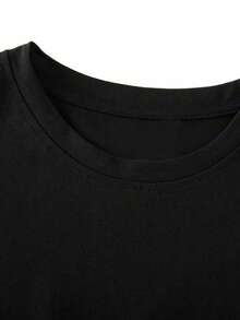 Nuevo llegado 2026.Camiseta de manga corta y cuello redondo de estilo de verano blanco, con patrón exclusivo para viajes casuales de primavera. UAXP - Negro - Ver 3