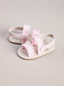 1 par de sandalias respirables de unicolor y lindas para bebés recién nacidos, adecuadas para el verano - Rosa - Ver 6