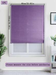 1pc Solid Color Semi-Sheer Pleated Curtain, Lightweight Pleated Curtain With No Drill Holes, Semi-Transparent Solid Color Pleated Curtain, Temporary Blackout Curtain, Adhesive Pleated Curtain, Easy To Cut And Install, Classic Minimalist Design, Suitable For Study, Living Room, Bedroom, Bathroom And Other Windows - Multicolor - View 21