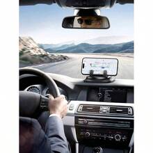 1pc 360° Rotating Dashboard Phone Holder, Nano Gel Base Enhances Grip, Auto Lock Prevents Overheating, Suitable For Phones With Or Without Cases - A - View 3