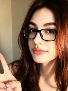 1件女款經典休閒長方形眼鏡框 黑色與茶色 聚碳酸酯框架 透明清澈 - 彩色 - 查看 13