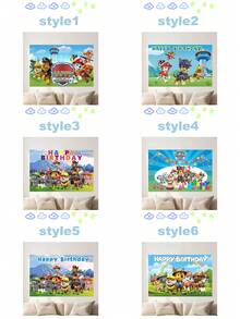 Phông nền sinh nhật chủ đề Paw Patrol, 6 kiểu dáng độc đáo với các nhân vật biểu tượng và họa tiết "Chúc mừng sinh nhật" vui tươi, vật trang trí tiệc đa năng cho các buổi lễ theo chủ đề, tiệc sinh nhật và chụp ảnh, hoàn hảo để tạo không khí vui vẻ, đáng nhớ tại bất kỳ sự kiện nào. - tranh cuộn treo - Xem 2
