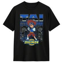 Camiseta vintage D1igim1on Taichi Vintage Action Grid and Logo Digital m1onsters para hombre, cuello redondo, algodón puro, manga corta, 220 g, tejido grueso, resistente a las arrugas y que no se deforma fácilmente. Estilo sencillo y versátil, ligero y transpirable, perfecto para ir al trabajo, viajar, acampar, ir de compras y para el tiempo libre diario. - Negro - Ver 1