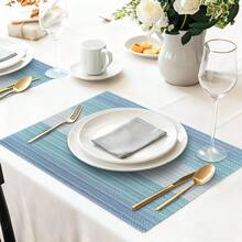1 pieza Mantel de mesa plegable, impermeable y lavable, color azul, apto para decoración de mesa interior y exterior - Multicolor - Ver 2