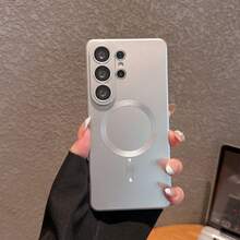 Luxury Magnetic Case Compatible With Samsung Galaxy S26 Ultra S25 Ultra S24 Ultra S23 Ultra S26 S25 FE A56 A36 A55 A57 A37 A17 A16 A06 A07 Soft TPU Case - Silver - View 4