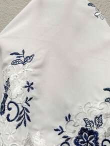 Blusa de verano casual de vacaciones con bordado floral y volantes en las mangas - Multicolor 2 - Ver 9