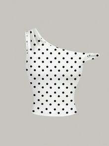 Top casual de tirantes con estampado de letras y frutas, ajuste ceñido para mujer - Multicolor 5 - Ver 5