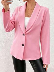 Chaqueta de blazer ajustada de manga larga y sexy para mujer, conjunto verde, chaqueta de traje para mujer, blazer verde para mujer, blusas sociales, ropa de oficina para mujer, ropa de negocios profesional, abrigo de invierno para mujer verde - Rosa - Ver 6