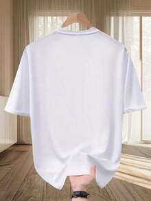 Men's Graphic T-Shirts, 1 Piece New Summer Printed T-Shirt For Men, Casual, Sporty, Short Sleeve, Versatile And Comfortable, Breathable T-Shirt For Outdoor Use, Lightweight And Breathable, Quick Drying, Suitable For Summer, 180g 100% Cotton - 白色 - 查看 2